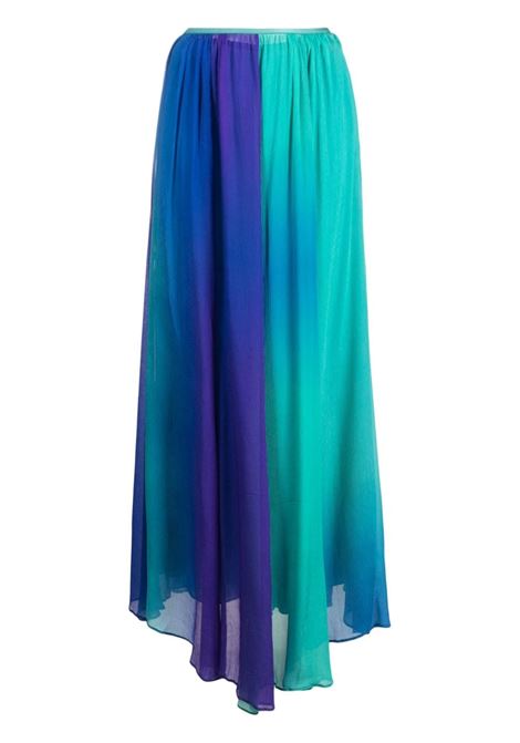 Gonna lunga plissettata con effetto sfumato in blu - donna